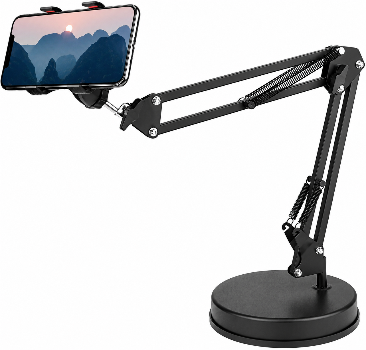 Adjustable Desktop Mobile Phone Holder Stand with Flexible Boom Arm | 360° Rotating Smartphone Mount