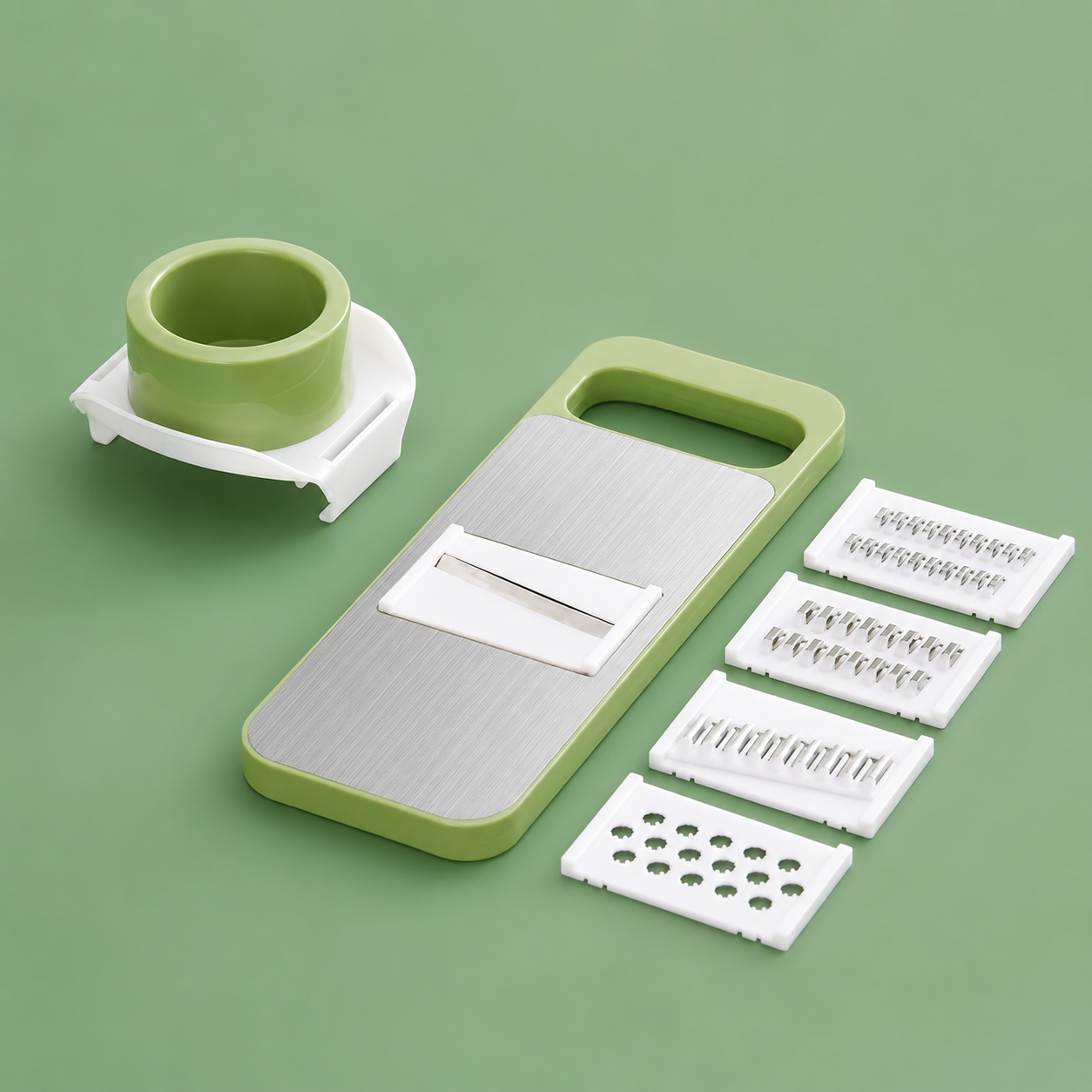 Stainless Steel Adjustable Mandoline Vegetable Slicer with Safety Hand Guard