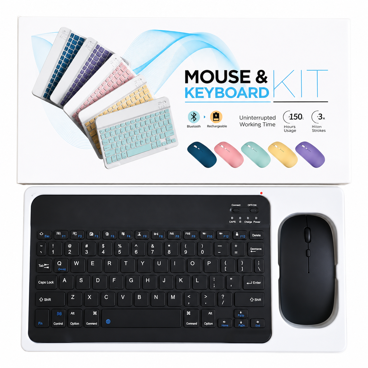Rechargeable Wireless Bluetooth Keyboard & Mouse Combo Kit